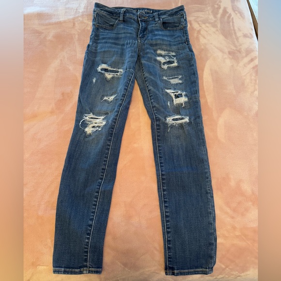 Distressed Blue Women's Jeans - Picture 1 of 7